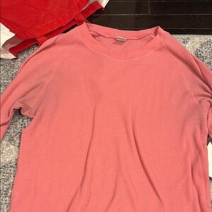 Pink Ribbed Long Sleeve Top